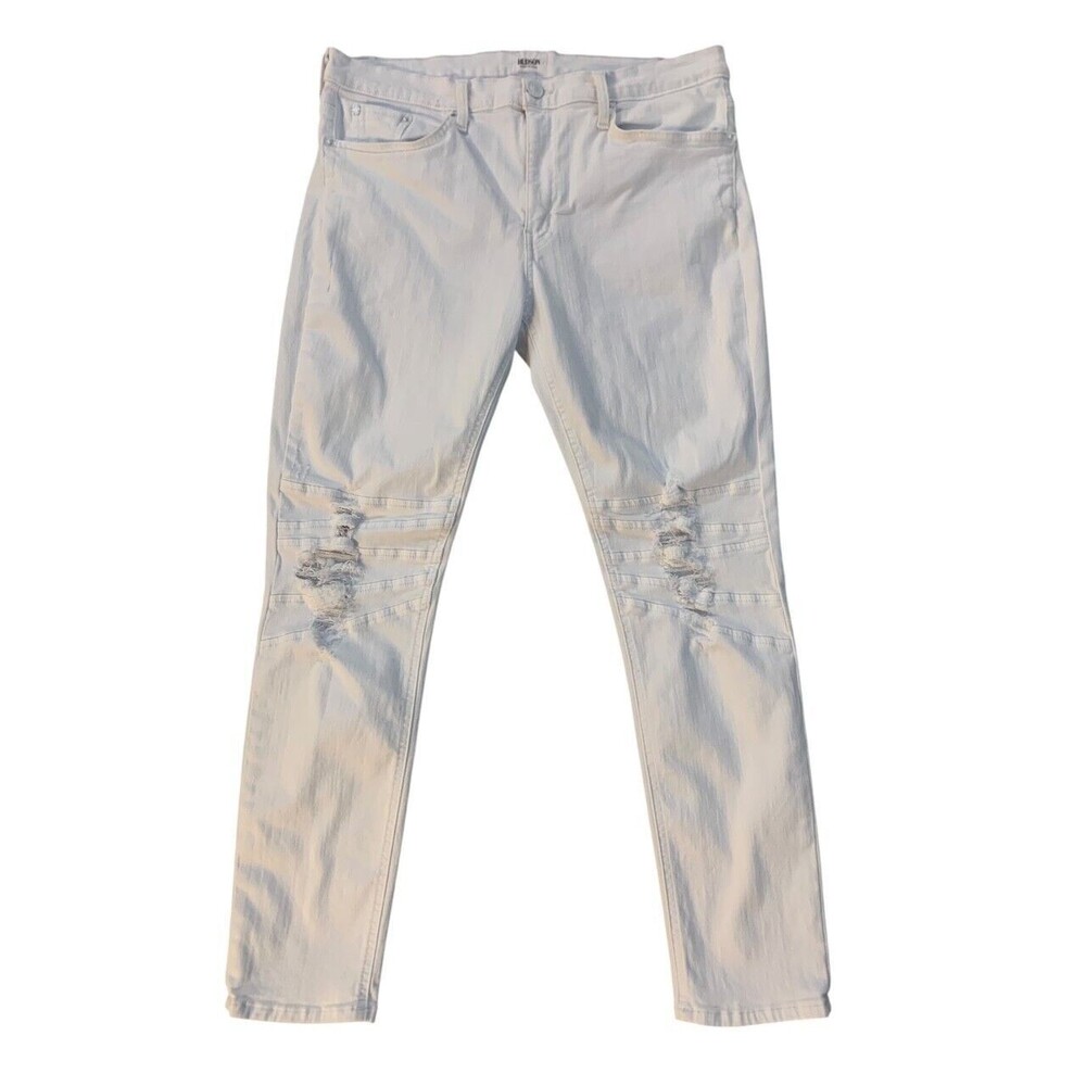 Hudson Women's size 30 White Crasher Slouch Skinny Factory Distressed Jeans